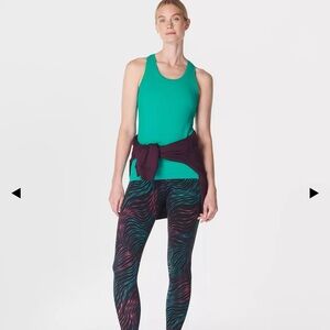 Sweaty Betty London NEW seamless workout vest tank top shirt sz M marina green